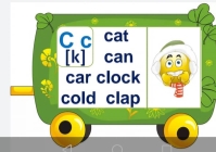 Возможно, это изображение в мультипликационном стиле (транспортное средство и текст «695 $24% 17:44 noй3A 4иTaHHR Π... 006 B b bell [b] bag Bob Bill badBen bad Ben Cc cat [k] can car clock cold clap»)